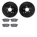 Dynamic Friction Co 8302-54190, Rotors-Drilled and Slotted-Black with 3000 Series Ceramic Brake Pads, Zinc Coated 8302-54190